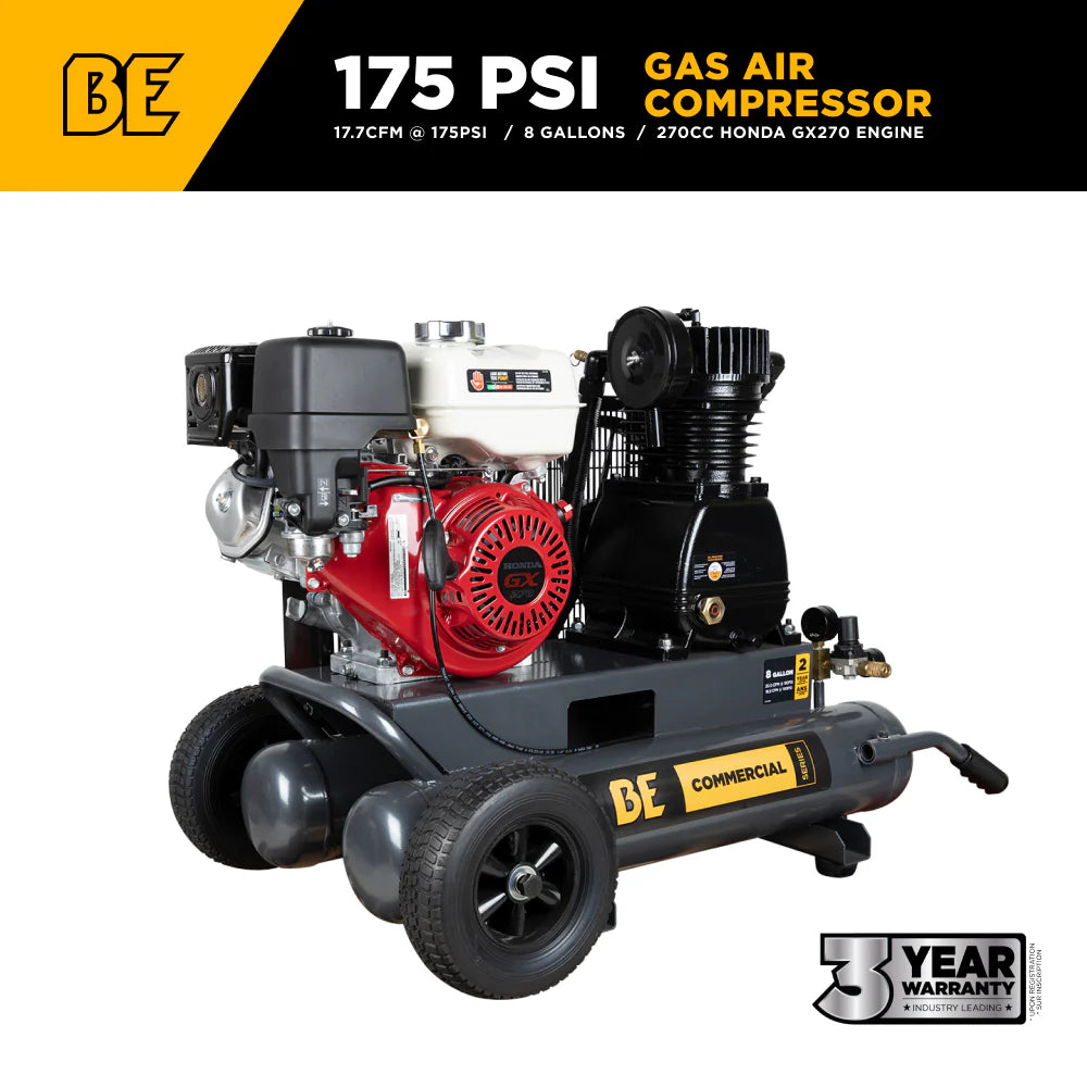 175 Compressor 17.7 CFM @ 175 PSI Gas Air Compressor with Honda GX270 Engine - AC908H