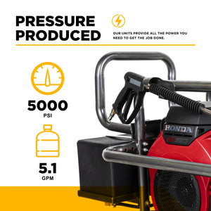 5,000 PSI 5.0 GPM Cold Water Gas Pressure Washer - PE-5024HWEBCOM
